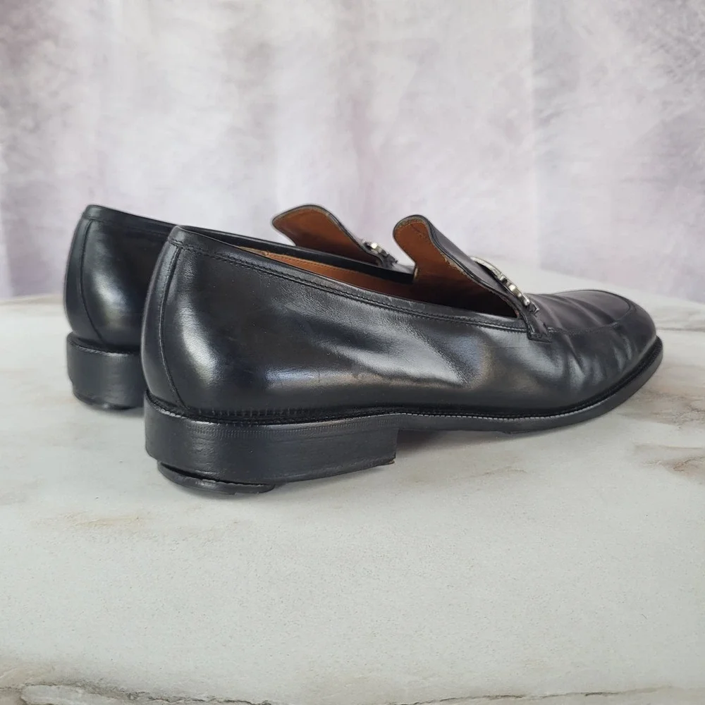 Salvatore Ferragamo Gancini Horsebit Loafers Black Men's Size 8.5 D